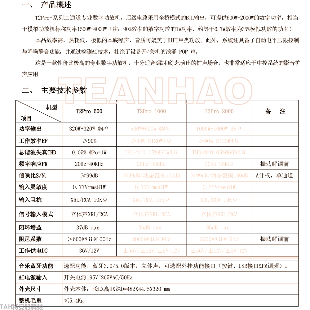 專(zhuān)業(yè)音響數(shù)字功放機(jī)T2pro(圖2)